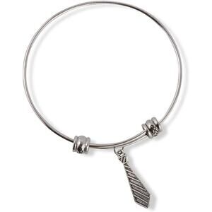 Neck Tie Striped Fancy Bangle Bracelet Jewelry